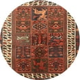 thumbnail image 1 of Ahgly Company Indoor Round Traditional Saffron Red Persian Area Rugs, 4' Round, 1 of 6
