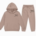 thumbnail image 6 of zuwimk Baby Girl Fall Winter Outfit Infant Letter Print Long Sleeve Sweatshirt and Jogger Pants Girl Clothes(Coffee,2-3 Years), 6 of 6