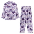 thumbnail image 3 of Xixirimido Halloween Bats Stars Purple Print Mens Ultra Soft Pajama Set, Stretch Long Sleeve Lounge Pjs Button-Down Lightweight & Cozy Sleepwear with Pockets, 4X-Large, 3 of 4