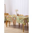thumbnail image 3 of Gray Green Boho Floral Rectangle Tablecloth, Vintage Abstract Art Ethnic Flowers Waterproof & StainResistant Tablecloth, Washable Oil-proof Table Cover for Dining/Party/Wedding/Buffet 54x108 In, 3 of 9