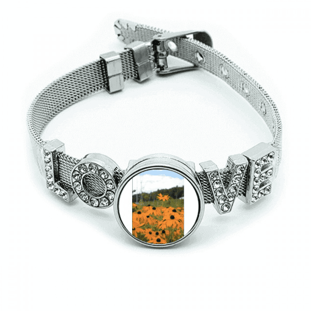 Brocado de oro naranja Pulsera pulsera pulsera de cristal amor pulsera ajustable