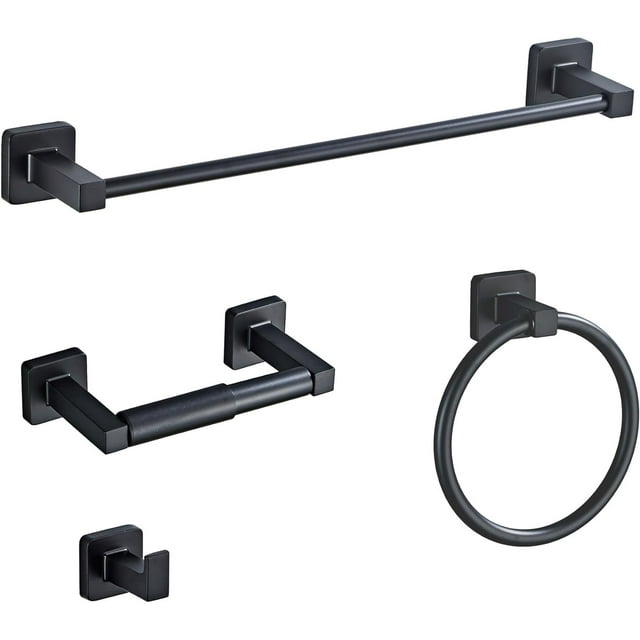 EcoNesxp 4-Piece Set Inch Towel Bar 16-Inch Towel Bar Set Bathrobe Towel Hook Bathroom Towel Rack Set