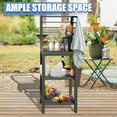 thumbnail image 5 of Domi Outdoor Kitchen Series Aluminum Storage Islands, Corner Bar Cabinet Food-Safe Kitchen Table with Double Storage Shelves Free Standing Bar Center with Protective Cover Indoor Outdoor, 5 of 8