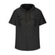 thumbnail image 4 of pstuiky camisetas de hombre, Blusa informal de manga corta con capucha, botones y bolsillo con cordón de color sólido para hombre. camisas casuales para hombre l, 4 of 6