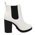 thumbnail image 3 of Soda Women's Chelsea Pull On Tab Lug Block Ankle Boot, White ,  10 M US, 3 of 4