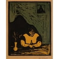thumbnail image 2 of Edvard Munch 12x14 Black Ornate Wood Framed Double Matted Museum Art Print Titled: The Fat Harlot (1987), 2 of 5