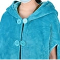 thumbnail image 4 of Catalonia Women's Poncho Cape, Sherpa Fleece Cloak Coat, Snuggly Hooded Wearable Blanket, Gift Idea for Adults and Teen Girls, Blue, 4 of 9