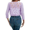 thumbnail image 5 of Simua Women's Lace Cardigan Open Front Lace Shrug Elegant Sheer Solid Color Floral Cropped Tops, 5 of 8