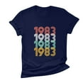 thumbnail image 4 of Chemises à Manches Courtes pour Femmes Mode Décontractée 1982 Imprimé Col Rond Ample T-Shirt à Manches Courtes Chandail Hauts Hauts à Manches Courtes pour Femmes Hauts à Manches Courtes pour Femmes, 4 of 6