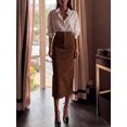 thumbnail image 2 of Women's Skirt, Cinched Waist Bodycon Midi Skirt, Fitted Slim Bottoms for Office and Commute, 2 of 7