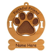 Faithfull Friend Dog Paw Ornament Personalized with Your Dog's Name