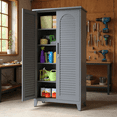thumbnail image 3 of Homy Casa 73" Tall Metal Garage Storage Cabinet with Shelves & Hooks for Tools, Garden & Utility Room, 3 of 8