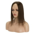 thumbnail image 2 of SEGO Human Hair Topper Clip In 100% Remy Human Hair Extensions 13*15 Silk Lace Base Topper With Bangs/Middle Part Cover Hairloss, 2 of 8