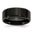 thumbnail image 2 of Stainless Steel 8mm Black IP-plated Brushed/Polished Beveled Edge Band, 2 of 10