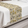 thumbnail image 2 of Floral Bed Runner, Repetitive Detailed Sketch Flowers Wild Botanic Plants Pattern, Decorative Accent Bedding Scarf for Hotels Homes and Guestrooms, King, Pale Earth Yellow Ecru, by Ambesonne, 2 of 2