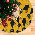 thumbnail image 5 of FMSHPON Black Cat Xmas Christmas Tree Skirt Stand Mat for Holiday Party Decoration Indoor Outdoor 36 inches, 5 of 6