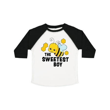 

Inktastic The Sweetest Boy with Bee and Honey Combs Gift Toddler Boy or Toddler Girl T-Shirt