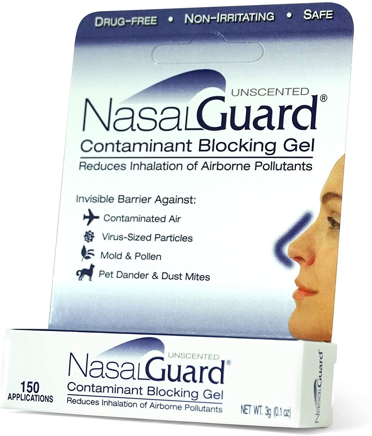 Nasalguard Allergy Relief And Allergen Blocker Nasal Gel Drug Free And Proven Safe For Pollen 