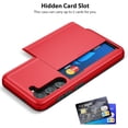 thumbnail image 2 of LAICAIW Samsung S23 Case, Galaxy S23 Case Wallet Cover Credit Card IDs Cash Holder Shell Sliding Pocket Dual Layer Hard PC Soft Rubber Bumper Phone Cases for Samsung Galaxy S23 5G 6.1'' 2023 Red, 2 of 7
