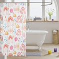 thumbnail image 3 of Rainbow Bath Curtain, Cloud Raindrop Bathtub Shower Curtain Women Bedroom, Hand Drawn Rainbow Shower Curtain Sun Stars Iridescent Curtain Sets 72" W X 78" L, Pink, 3 of 4