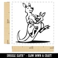 thumbnail image 2 of Mother Kangaroo with Baby Joey in Pouch Self-Inking Rubber Stamp Ink Stamper - Yellow Ink - Small 1 Inch, 2 of 7