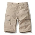 thumbnail image 2 of BXINGOHAI Mens Outdoor Casual Waist Lightweight Fishing Hiking Shorts Khaki,M, 2 of 6