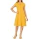 thumbnail image 1 of Vestido midi de algodón con botones y mangas cortas de INSPIRE CHIC M Amarillo, 1 of 7