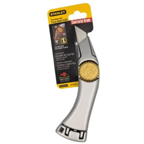 Stanley 10-550A Super Heavy Duty Utility Knife Retractable High Carbon Steel Blade, Twist-Off, 3 Blades Included, 7-1/4" Over All Length