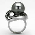 thumbnail image 3 of RareGem TK1371 - High polished (no plating) Stainless Steel Ring with Synthetic Pearl in Gray, 3 of 4