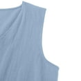 thumbnail image 6 of Fashion SMihono Womens Shirt Dresses Midi Length Sleeveless V Neck Dress Casual Button Down Shirt Dress Summer Loose Dresses Light Blue XL, 6 of 7