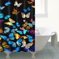 thumbnail image 4 of Black Blue Yellow Butterfly Pattern Shower Curtain 72"x72" ,Bathroom Decorative Shower Curtains Set with 12 Hooks,Modern Waterproof Washable Shower Curtain, 4 of 6