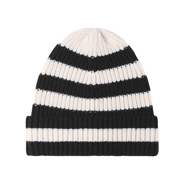 Winter Hat for Men Warm Woolen Striped Outdoor Fashion Hat Cold Weather Comfortable Durable Style