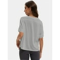 thumbnail image 3 of Summer Tops Womens Solid T Shirts for Women Loose Shirts Basic Tee, 3 of 6