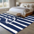 thumbnail image 4 of 6'x9' Area Rugs, Navy Blue Anchor Nautical Indoor Outdoor Area Rug for Living Room Bedroom, Navy Blue Striped Farmhouse Washable Bathroom Rugs Kitchen Floor Carpet Mats Home Decor Aesthetic, 4 of 8