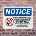 thumbnail image 4 of (2 Pack) Cell Phone Use In Designated Area Only OSHA Notice Sign 14 Inch X 10 Inch Indoor / Outdoor Rust-Free Aluminum Metal Signs for Workplace, Workshop, and Construction Site, Made, 4 of 8