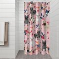 thumbnail image 2 of French Bulldog Dog Pattern with Pioneer Flower Shower Curtain 36"x72" ,Bathroom Decorative Shower Curtains Set with 12 Hooks,Modern Waterproof Washable Shower Curtain, 2 of 6