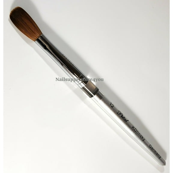 Petal Kolinsky Silver Handle Acrylic Nail Brush Manicure Powder Size #12 (Crimped)