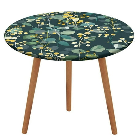 

ZHANGS Charming Hypericum Patch 257 Round Table Cover Stain-Resistant Fitted Tablecloth Oil-Proof Wipeable Elastic Table Cover Waterproof Table Cloth for Halloween Thanksgiving Christmas