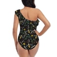 thumbnail image 5 of Haiem Wasp and Florals Women's One Piece Swimsuits Tummy Control One Shoulder Bathing Suits Ruffle Swimwear-Large, 5 of 8