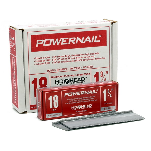 POWERNAIL 18Gauge 1.75Inch LType Flooring Cleat Nail L175185