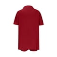 thumbnail image 4 of Fmbrln Womens Plus Size Linen 2 Piece Sets Summer Casual Turndown Collar Button Short Sleeve Shirts and Drawstring Elastic Waist Shorts with Pockets Sets Lounge Outfits Wine 4XL, 4 of 5