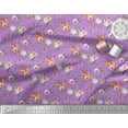 thumbnail image 3 of Soimoi Purple Cotton Cambric Fabric Leaf Floral Print Sewing Fabric Yard 56 Inch Wide, 3 of 3