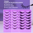 thumbnail image 5 of Happydeer 7 Pairs 3D False Eyelashes Transparent Stem Dense Curly Diverse Styles Multi-layers Fluffy Natural Cosplay False Lashes for Female, 5 of 13