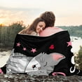 thumbnail image 7 of Cute Cat Throw Blanket Ultra Soft Warm Cozy Lightweight Microfiber Blankets Flannel Sherpa Fuzzy Plush Throws for Sofa Couch Bedding All Season, Just a Girl Who Loves Cats Black, 7 of 7