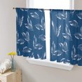 thumbnail image 3 of Sheer Curtains 45 inches Long, Blue Transparent Gradient Leaf Watercolor Light Filtering Sheer Window Curtains Rod Pocket Voile Drapes for Bedroom Living Room, 52"W x 45"L 2 Panels, 3 of 7