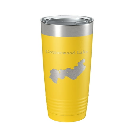 

Cottonwood Lake Map Tumbler Travel Mug Insulated Laser Engraved Coffee Cup Alaska 20 oz Yellow