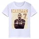 thumbnail image 3 of Camiseta de algodón blanca con estampado de Mbappé para niños, camisetas deportivas informales de verano de manga corta para niños y niñas, 3 of 5