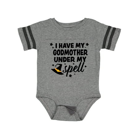 

Inktastic I Have My Godmother Under My Spell with Cute Witch Hat Gift Baby Boy or Baby Girl Bodysuit