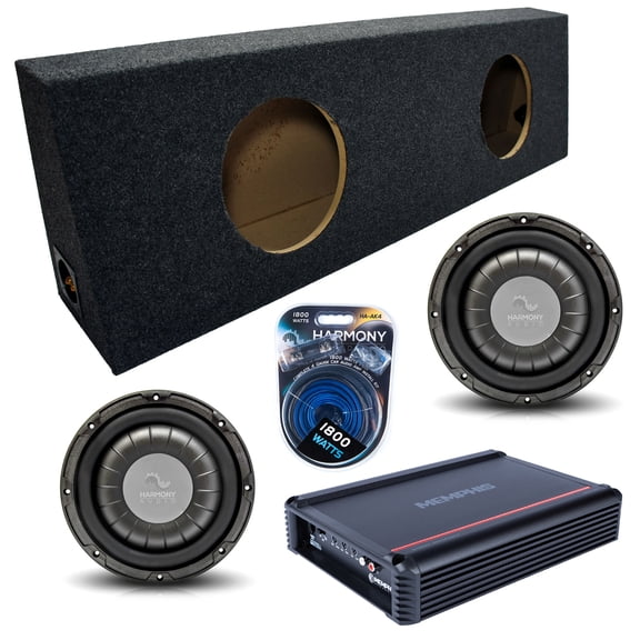 Regular Cab Truck Sealed Dual Enclosure w/ HA-F104 10" 700W RMS Sub, SRX750D.1 750W Amplifier, 4GA Amp Kit