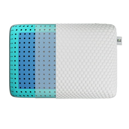 GhostBed Gel Memory Foam Pillow Patented Ventilated Cooling – Queen Size